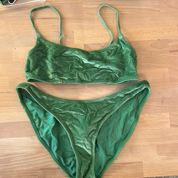 triangl swimwear Swim Triangl Bikini Green Velvet Poshmark
